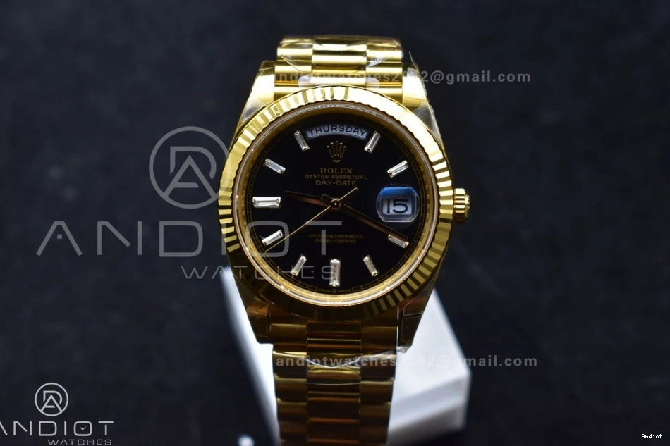 on (Gain THBF Date 1:1 Day Crystal Best 40 Dial Edition Weight) Black VR3255 Bracelet 228238 YG President 1120
